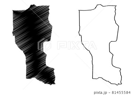 Donga Department (Departments of Benin, Republic of Benin, Dahomey) map vector illustration, scribble sketch Donga map 81455584