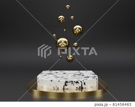 Marble pedestals or podiums with golden frames and decor 3d rendering Marble pedestals or podiums with golden frames and decor 3d rendering 81456465