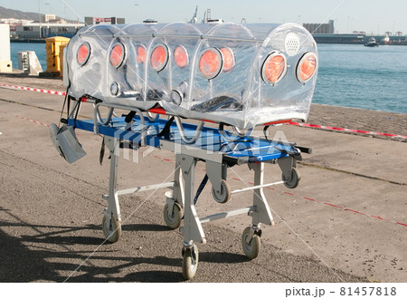 emergency ambulance bed for virus or nuclear alarm 81457818