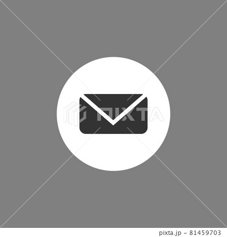 Message icon, email, letter sign, black on white gray background. Vector flat illustration. 81459703