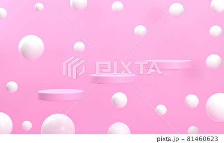 floating circle pink podium surrounded by white balls Increase interest, create brightness. scene stage mockup showcase for product, sale, banner, presentation, cosmetic, offer. floating circle pink podium surrounded by white balls Increase interest, create brightness. scene stage mockup showcase for product, sale, banner, presentation, cosmetic, offer. 81460623