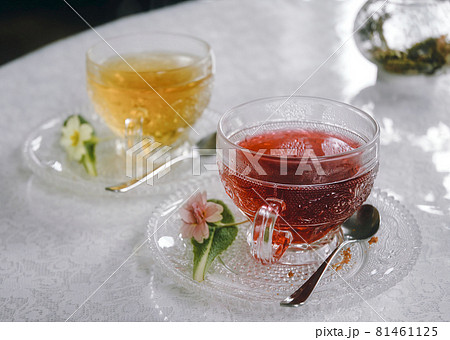 きれいな色にひかれます　高原で飲むハーブティー 81461125