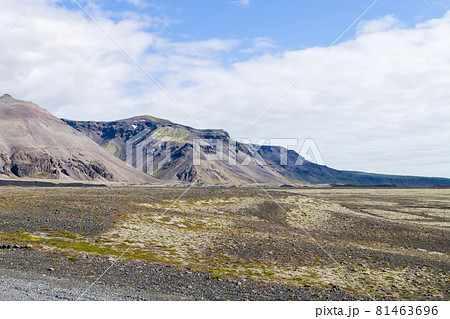 Haalda glacier side view, south Iceland landscape. 81463696