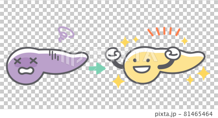 人間の膵臓の病気から回復するビフォーアフター 81465464