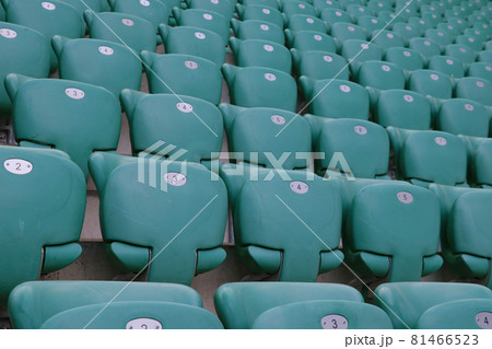 Empty stands in the stadium due to coronavirus. A ban on sporting events due to Covid-19. Empty stands in the stadium due to coronavirus. A ban on sporting events due to Covid-19. 81466523