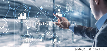 Revenue. Raising income concept. The businessman plans to increase his revenue 81467107