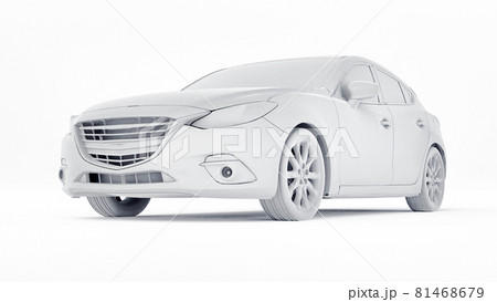 Cty car with blank surface for your creative design. 3D rendering. Cty car with blank surface for your creative design. 3D rendering. 81468679