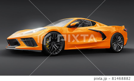 Super sports car on a black background.. 3d illustration. Super sports car on a black background.. 3d illustration. 81468882