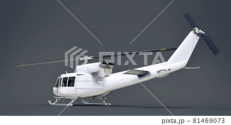White small military transport helicopter on gray isolated background. The helicopter rescue service. Air taxi. Helicopter for police, fire, ambulance and rescue service. 3d illustration. White small military transport helicopter on gray isolated background. The helicopter rescue service. Air taxi. Helicopter for police, fire, ambulance and rescue service. 3d illustration. 81469073