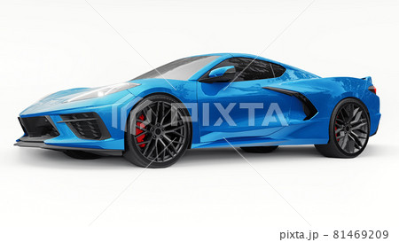Super sports car on a white background. 3d illustration. 81469209