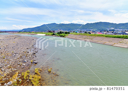 古舟橋／千曲川より上流方面より望む(長野県上田市)【2021.8】 81470351