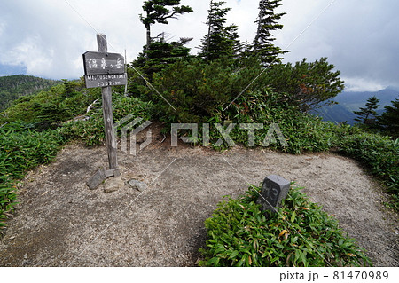 群馬県栃木県　県境　ぐんま百名山　温泉ケ岳（ゆせんがたけ）山頂　 81470989