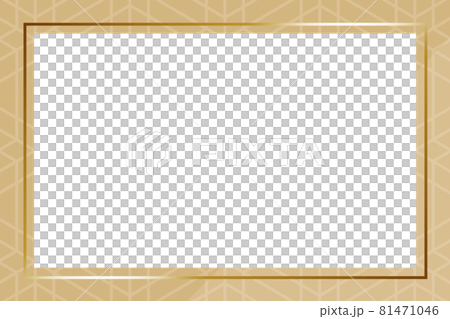 豪華簡約框架長方形米色和金色芝麻圖案 81471046