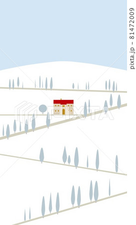 冬風景　オルチャ渓谷　val　d'orcia　トスカーナ　toscana 81472009