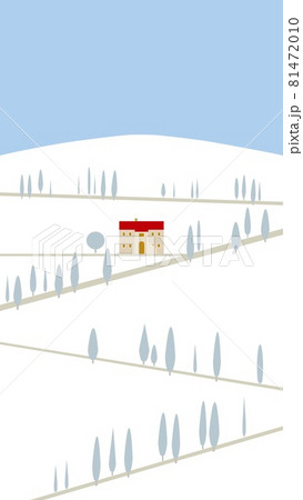 冬風景　オルチャ渓谷　val　d'orcia　トスカーナ　toscana 81472010