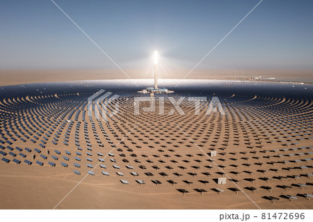 Photovoltaic power generation, solar Thermal Power Station in Dunhuang, China. 81472696