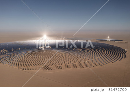 Photovoltaic power generation, solar Thermal Power Station in Dunhuang, China. 81472700