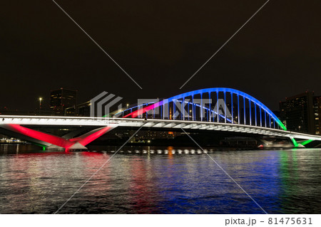 築地大橋・ライトアップ 築地大橋・ライトアップ 81475631