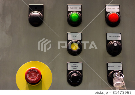 pushbuttons and switches on the control panel 81475965