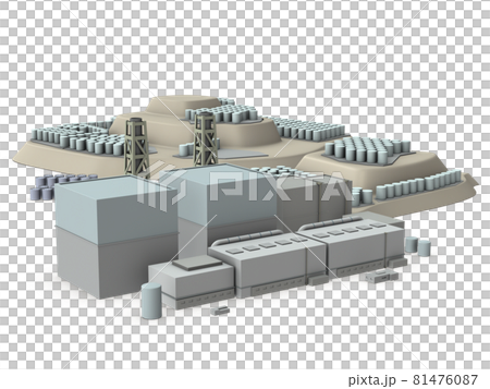 原子力発電所 原発 発電所 パワー プラント タンク 水タンク 処理水タンク 汚染水タンク 産業 ミのイラスト素材
