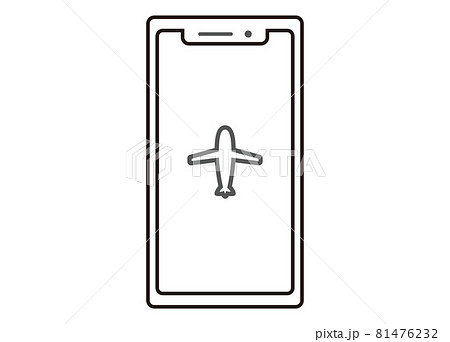 スマートフォン　機内モードイメージイラスト　正面 81476232