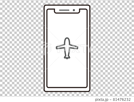 スマートフォン　機内モードイメージイラスト　正面 81476232