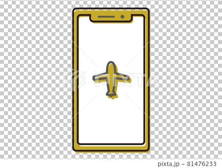 スマートフォン　機内モードイメージイラスト　正面 81476233