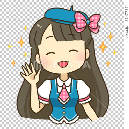 女性アイドル 笑顔のイラスト素材