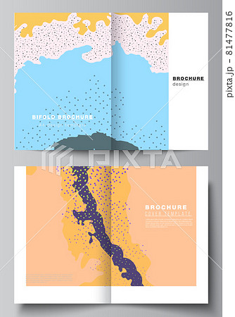 Vector layout of two A4 cover mockups design templates for bifold brochure, flyer, cover design, book design, brochure cover. Japanese pattern template. Landscape background decoration in Asian style. Vector layout of two A4 cover mockups design templates for bifold brochure, flyer, cover design, book design, brochure cover. Japanese pattern template. Landscape background decoration in Asian style. 81477816