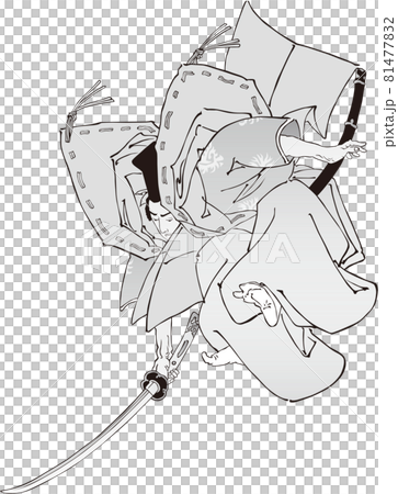 浮世絵　刀を振る人　その1 81477832