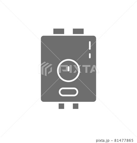 Water heater, boiler grey icon. Isolated on white background Water heater, boiler grey icon. Isolated on white background 81477865