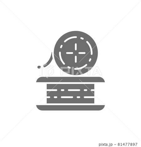 Wire for welding work, metal wire grey icon. Wire for welding work, metal wire grey icon. 81477897
