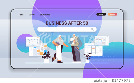 senior businesspeople discussing during meeting business man woman couple in formal wear working together old age 81477975
