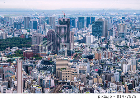 日本の東京都市景観 恵比寿ガーデンプレイスタワーや恵比寿駅、電車などを望む 日本の東京都市景観 恵比寿ガーデンプレイスタワーや恵比寿駅、電車などを望む 81477978
