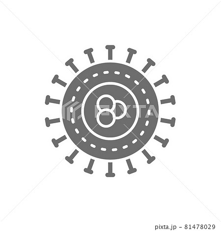 Bacteria, virus, microbes, unicellular grey icon. Isolated on white background Bacteria, virus, microbes, unicellular grey icon. Isolated on white background 81478029