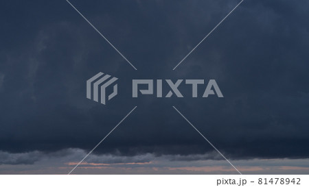 Evening clouds in the sky in summer evening with warm light Evening clouds in the sky in summer evening with warm light 81478942