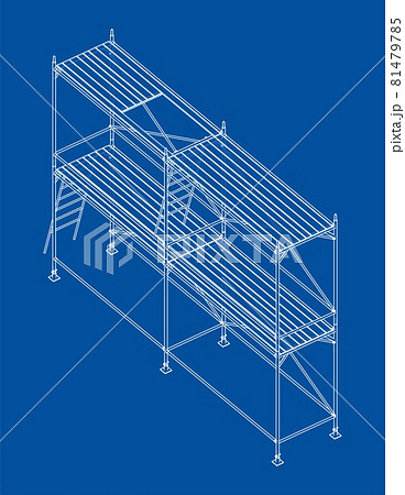 Prefabricated scaffolding. Orthography vector Prefabricated scaffolding. Orthography vector 81479785