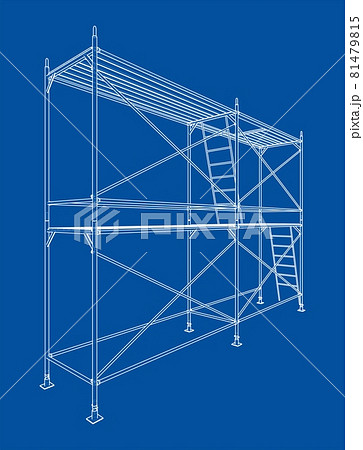 Prefabricated scaffolding. Vector 81479815