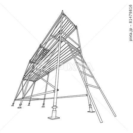 Prefabricated scaffolding. Vector 81479816
