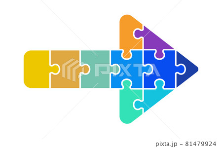 パズルの矢印アイコン　カラフル 81479924
