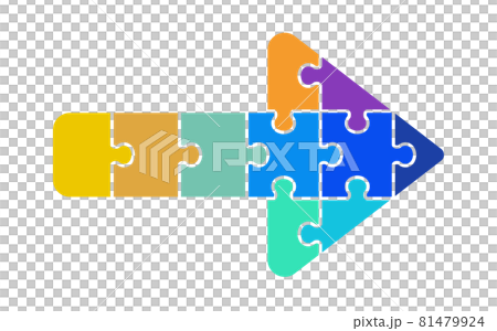 パズルの矢印アイコン　カラフル 81479924