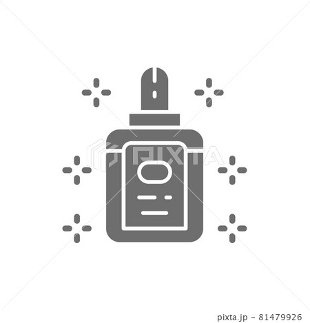 Medical drops, medications, vaccine grey icon. Isolated on white background 81479926