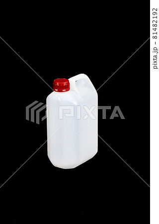 Tranparent empty plastic bottle with red cap Tranparent empty plastic bottle with red cap 81482192