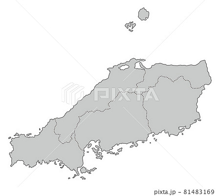 日本地方区分＿中国＿県境界線＿gry 81483169
