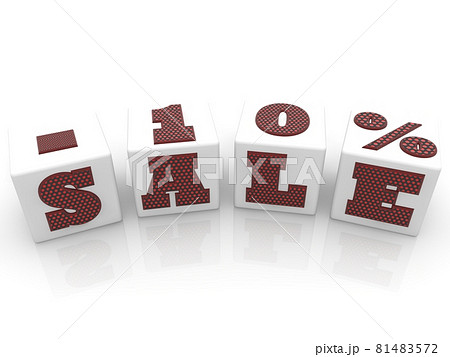 Sale and 10 percent concept on white cubes Sale and 10 percent concept on white cubes 81483572