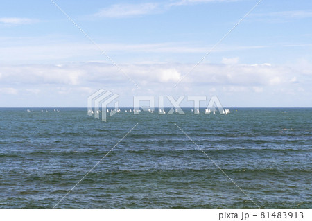 A regatta at sea on the horizon. Travel concept A regatta at sea on the horizon. Travel concept 81483913