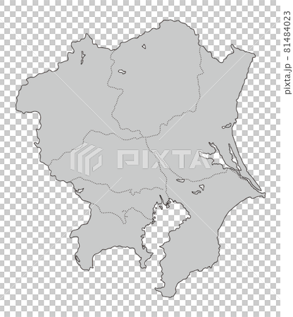 日本地方区分＿関東＿県境界線＿gry 81484023