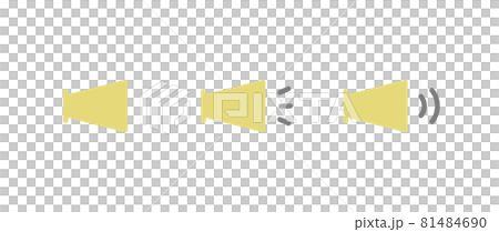 メガホンのアイコンセット アナウンス シンプル お知らせ 拡声器 マーク 音 声 案内のイラスト素材