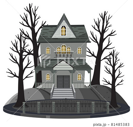 Haunted Mansion Exterior On White Backgroundのイラスト素材