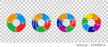 拼圖圓形圖表圖標 拼圖圓形圖表圖標 81486614